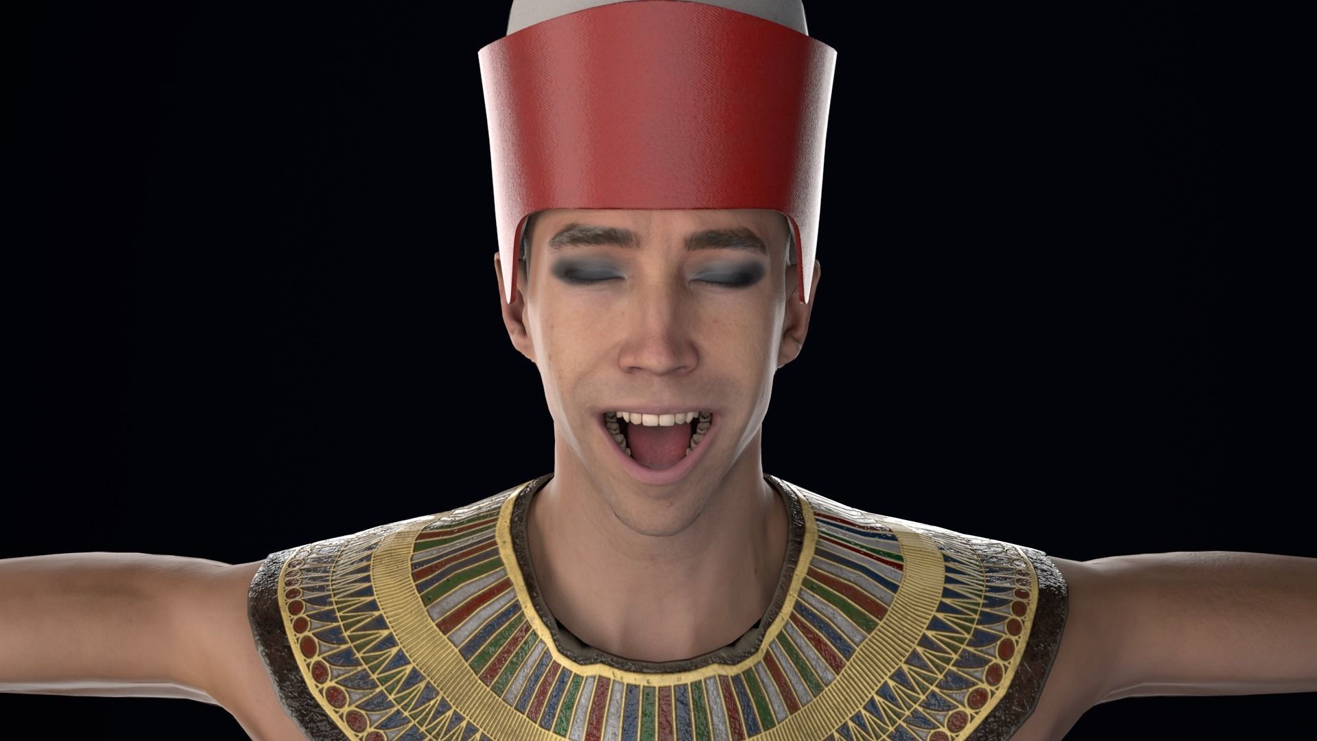 Pharaoh Rigged Low-poly 3D model_6