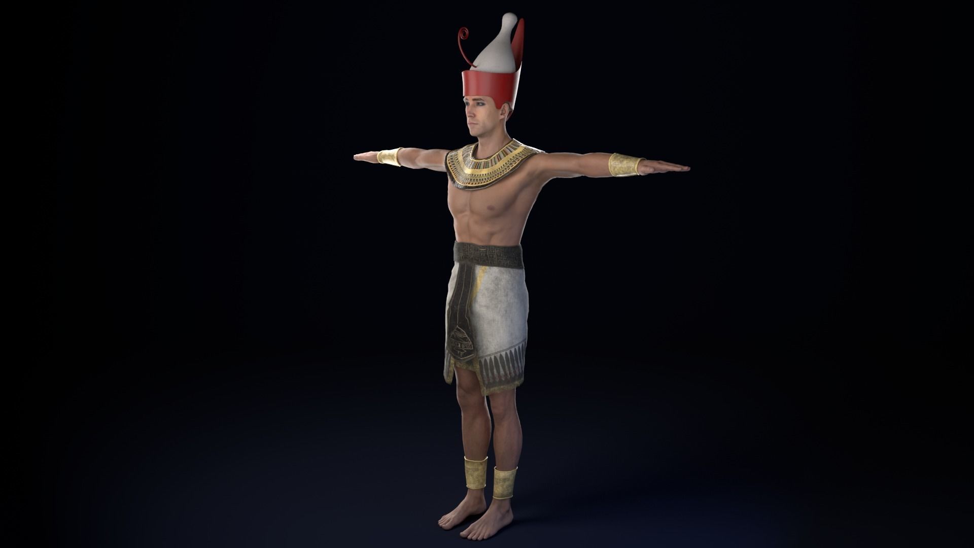 Pharaoh Rigged Low-poly 3D model_2