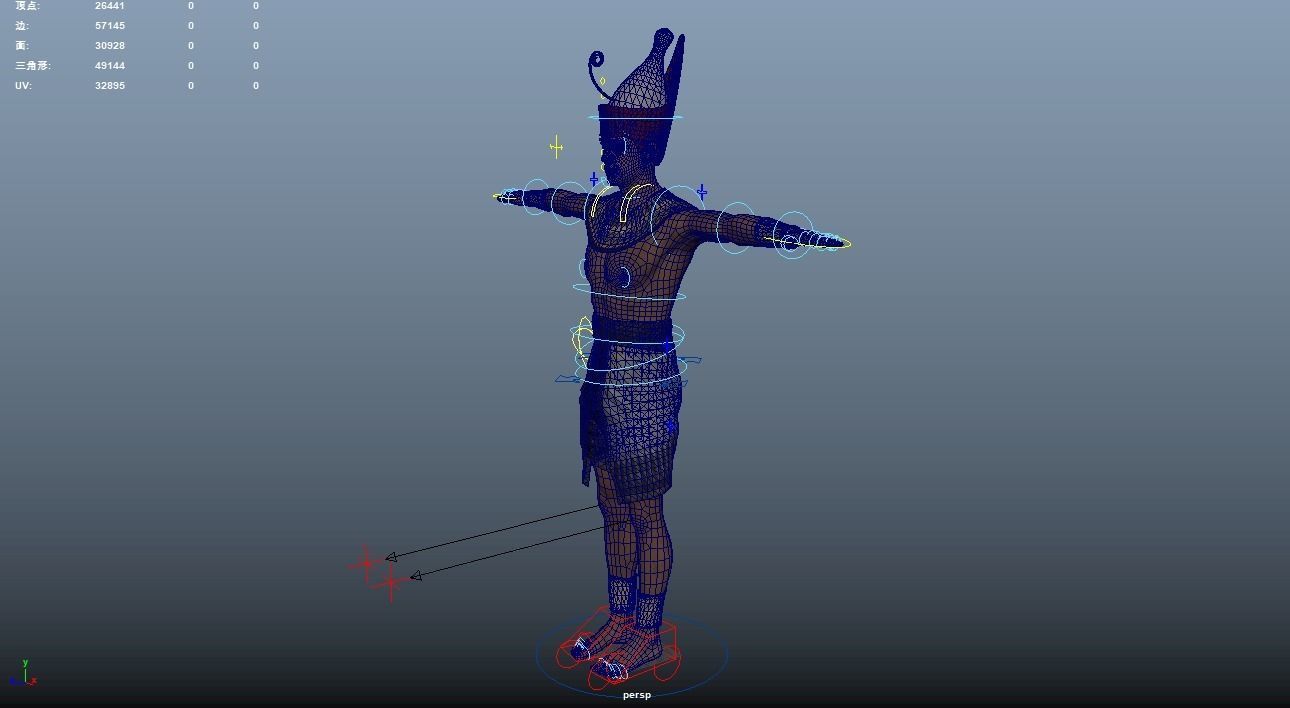 Pharaoh Rigged Low-poly 3D model_11