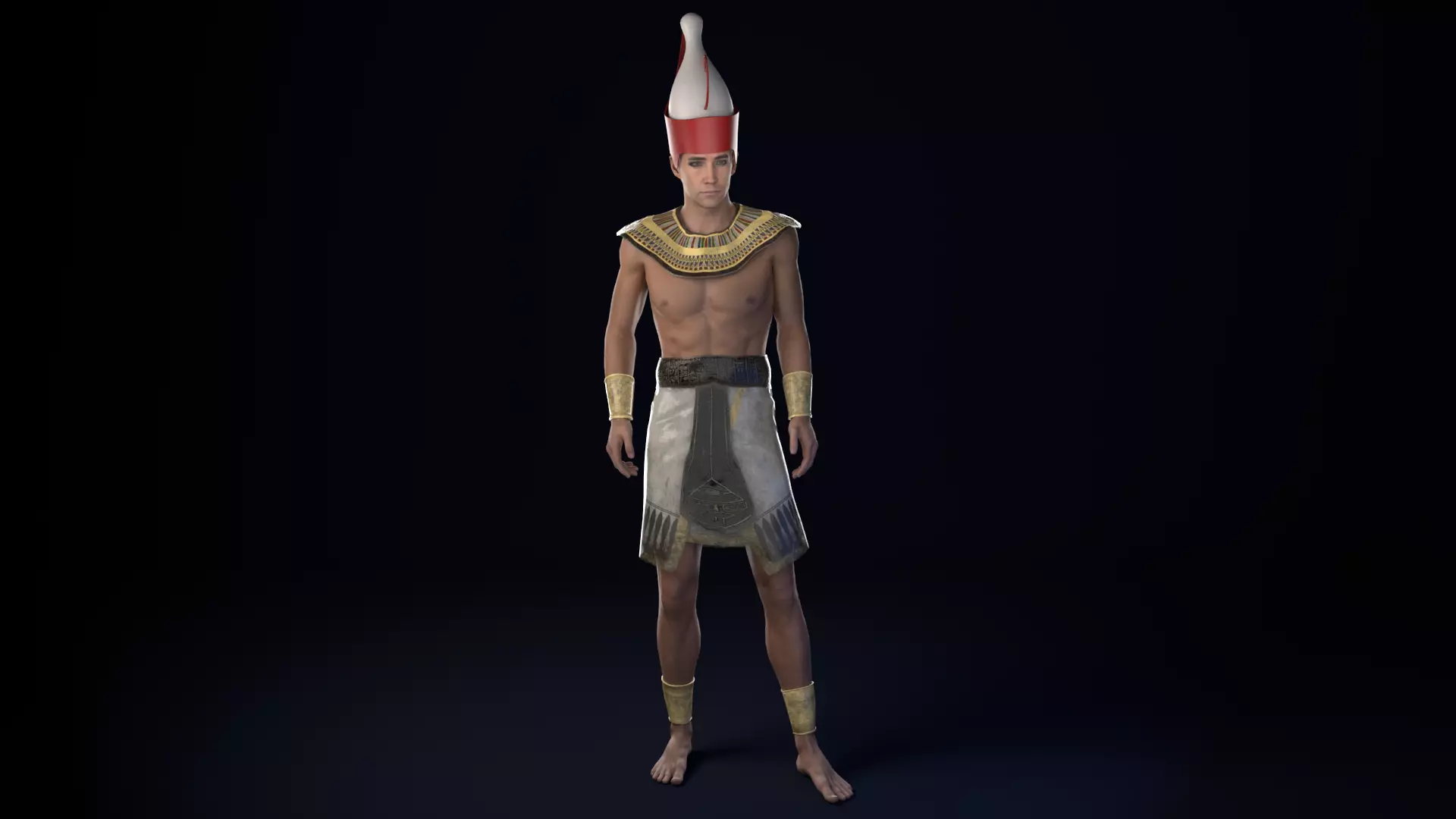 Pharaoh Rigged Low-poly 3D model_0