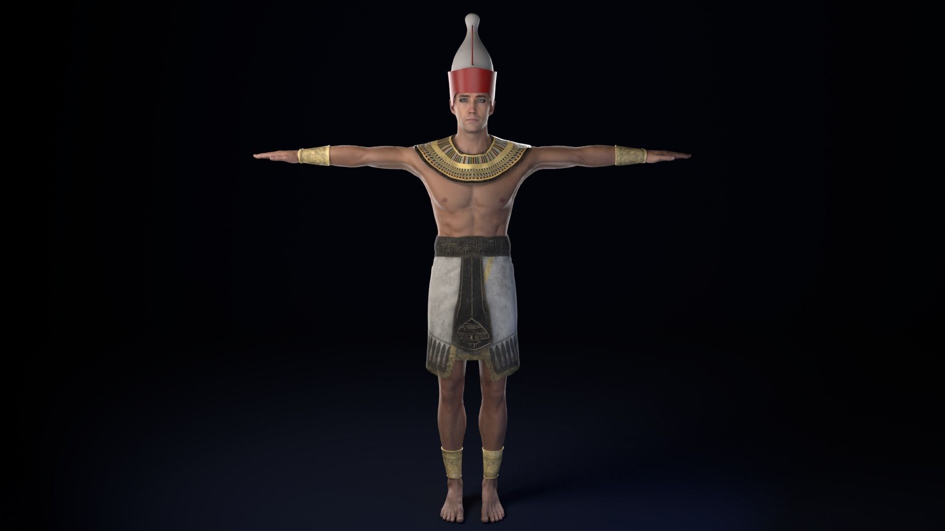 Pharaoh Rigged Low-poly 3D model_1