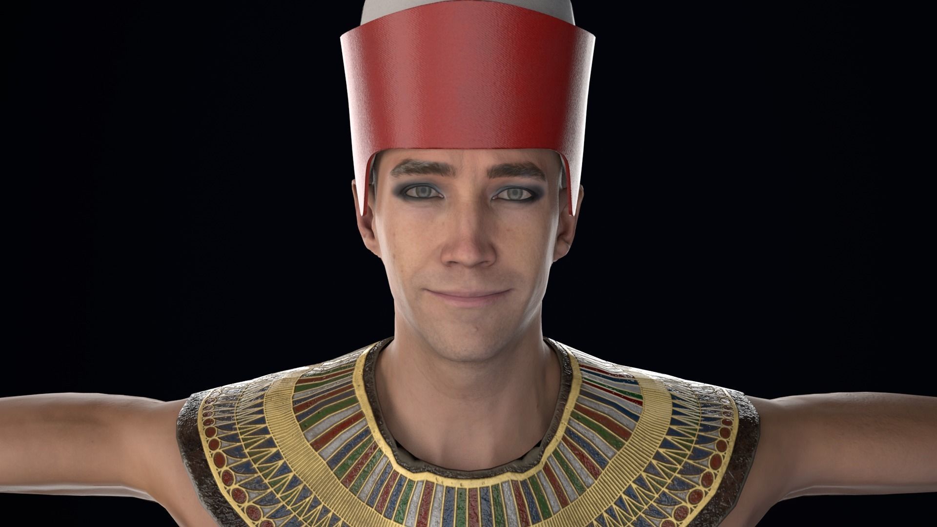 Pharaoh Rigged Low-poly 3D model_7