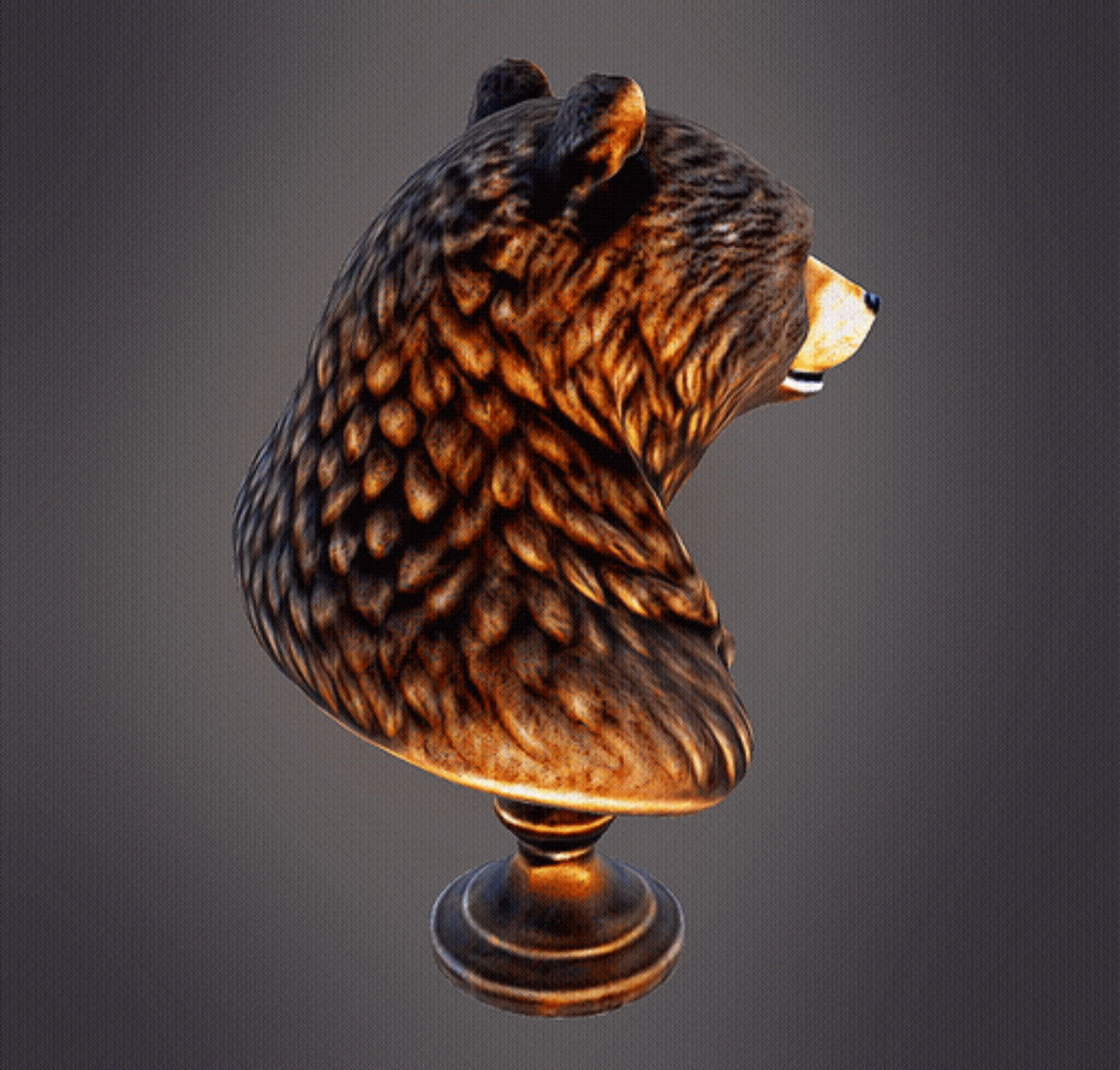 Bear bust 3D print model_1