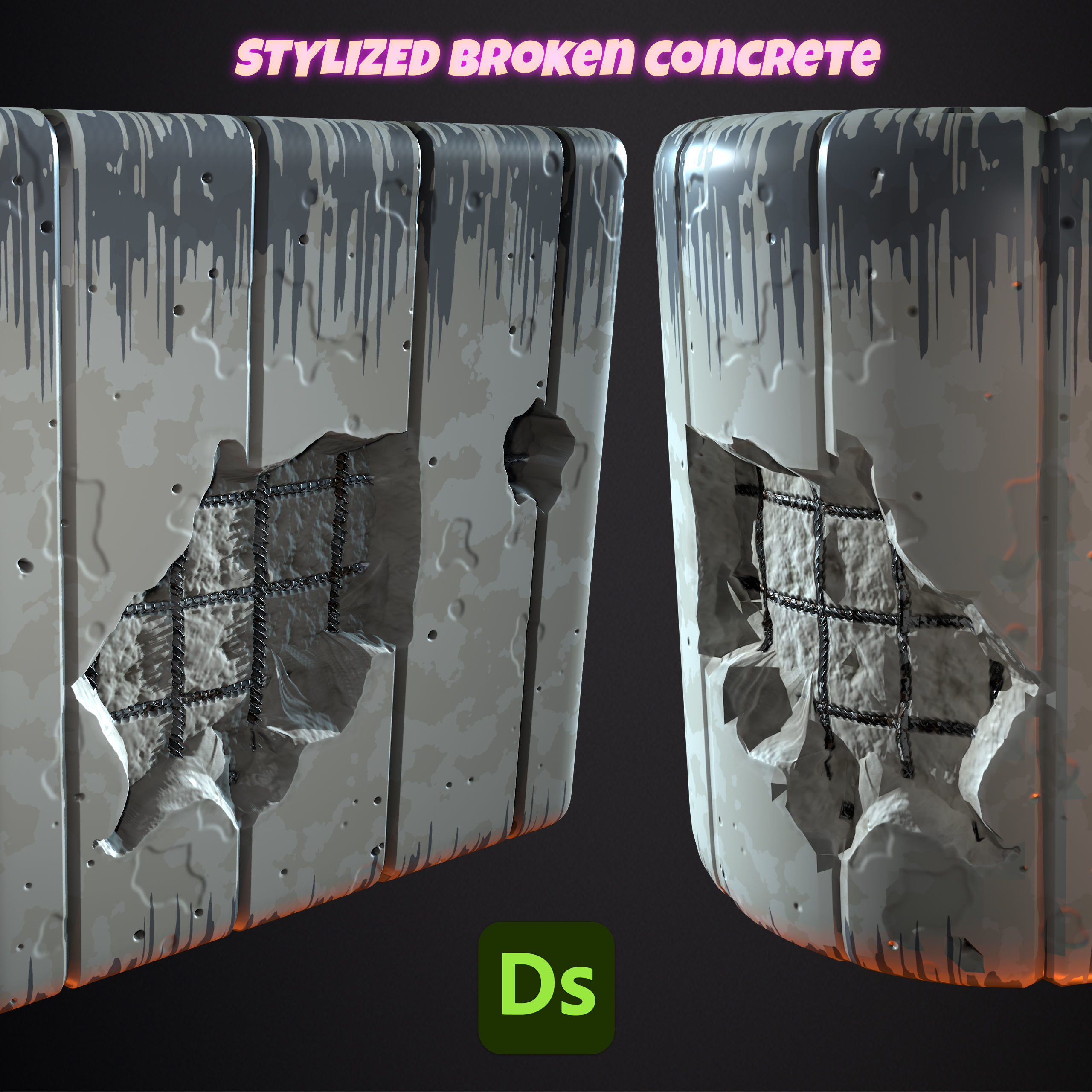 Stylized Concrete Broken Texture_2