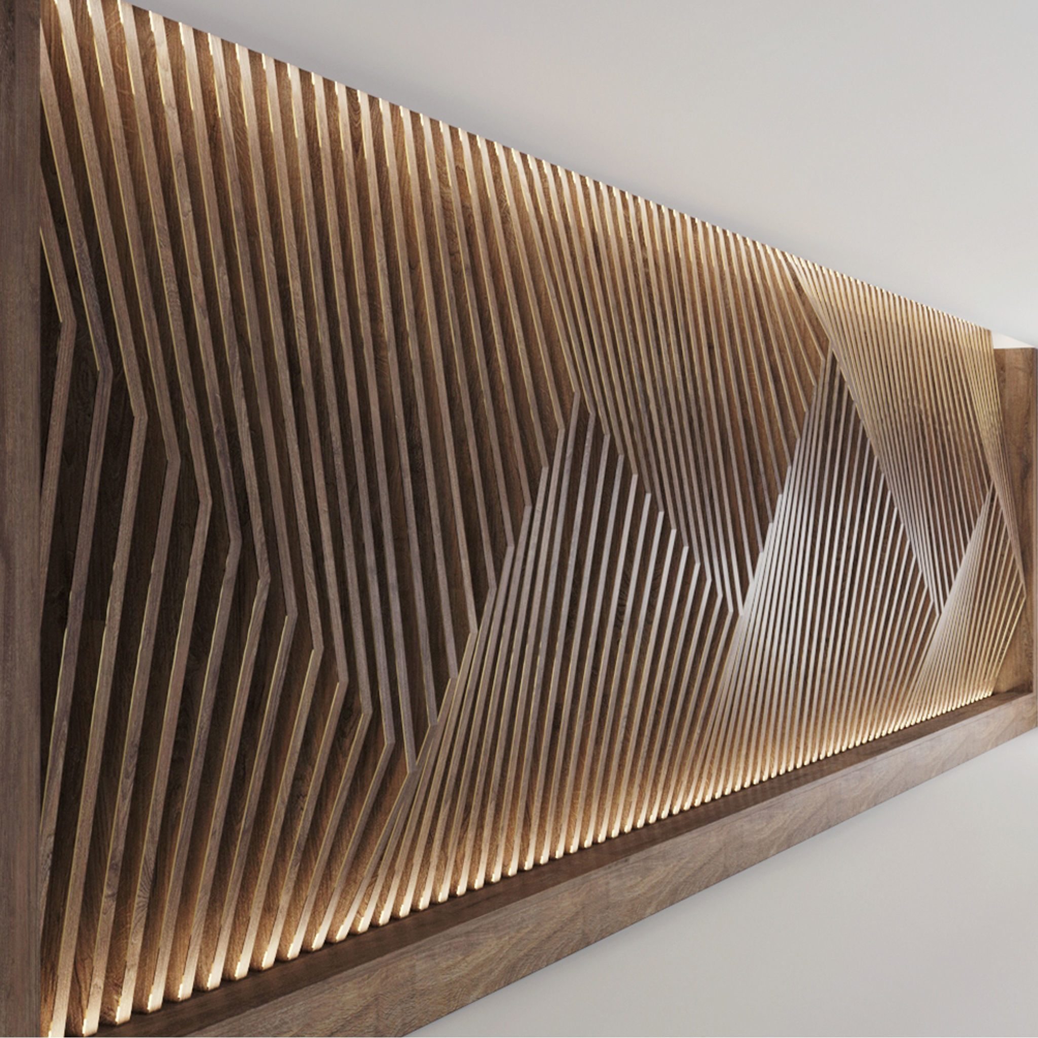 Decorative parametric wall 3D model_1