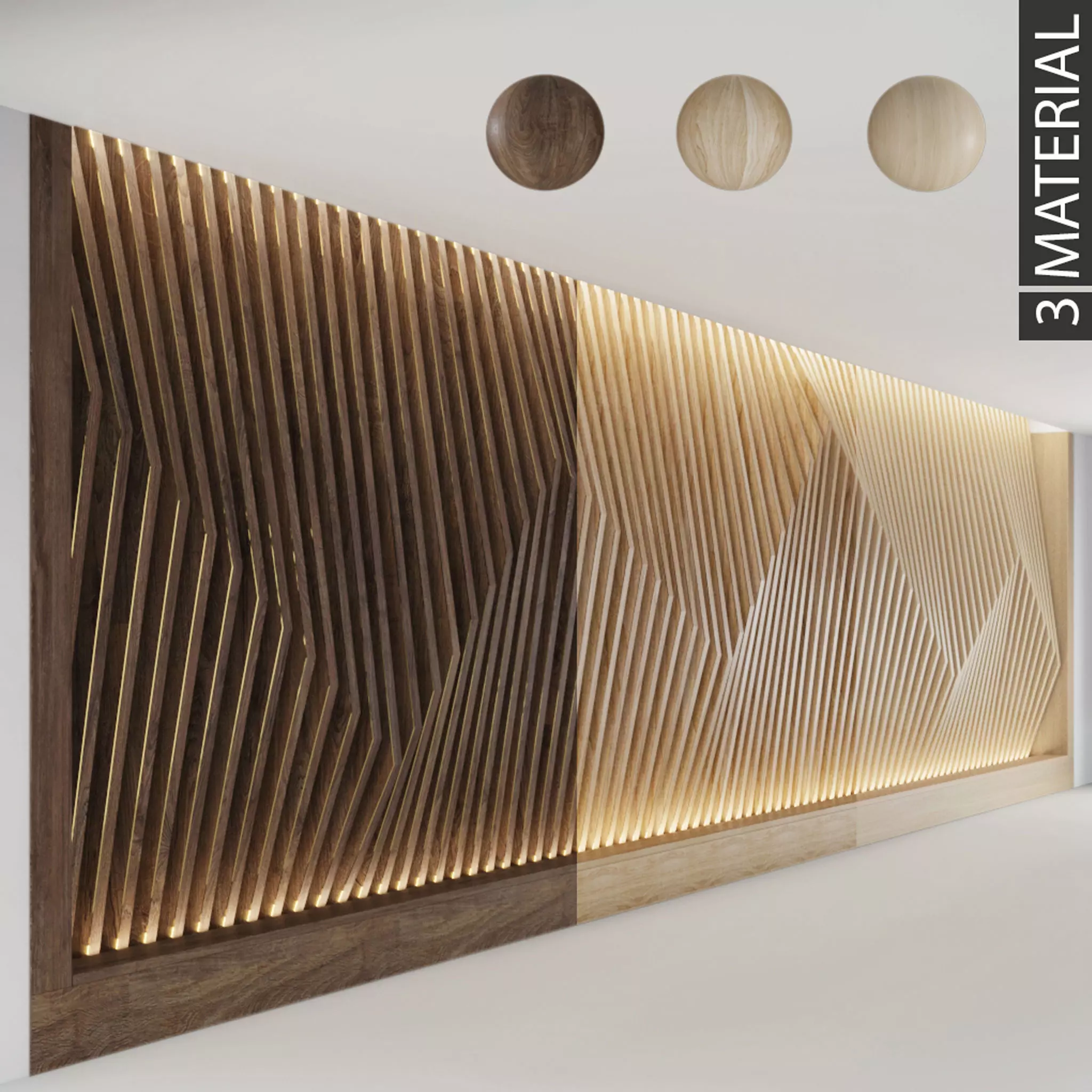 Decorative parametric wall 3D model_0