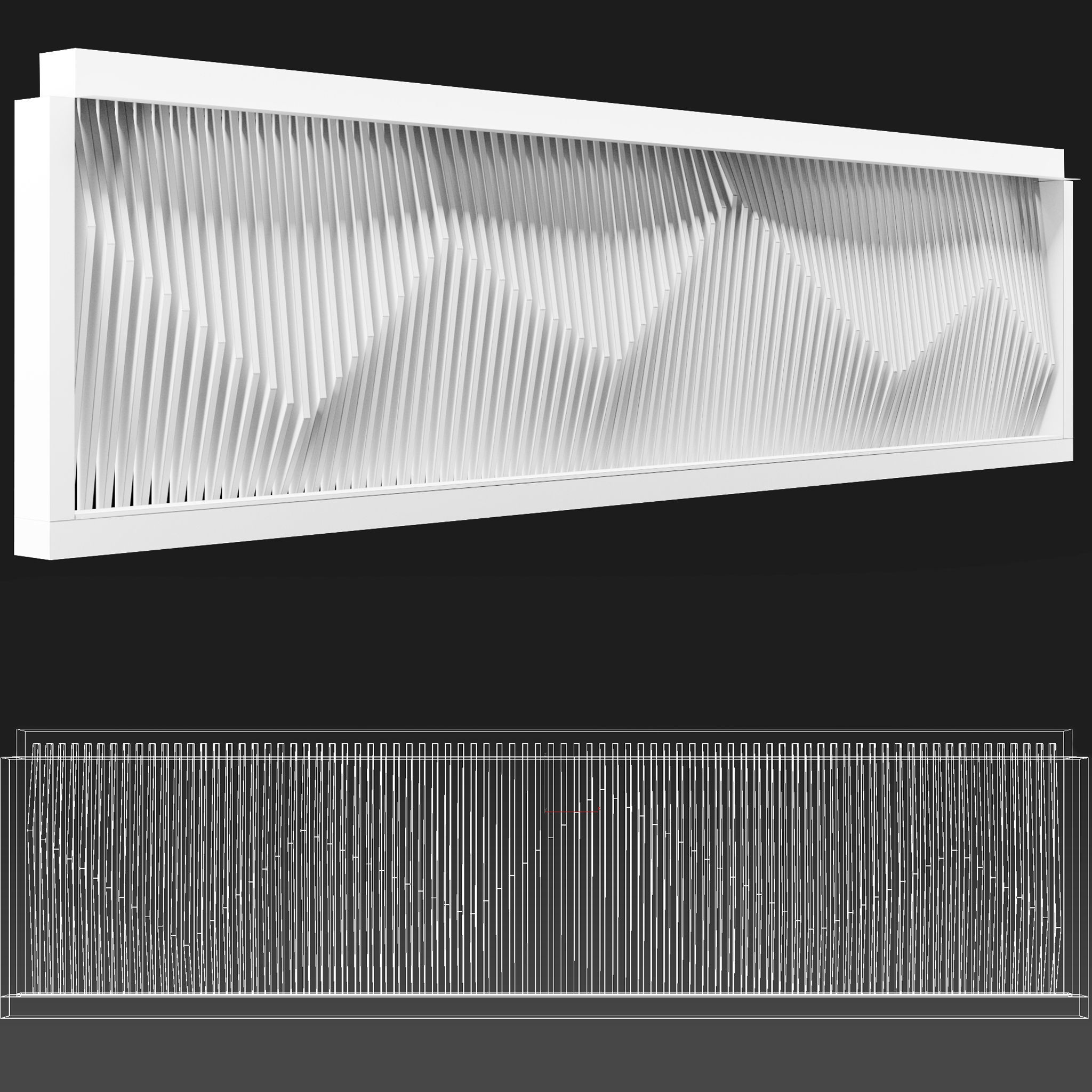 Decorative parametric wall 3D model_4