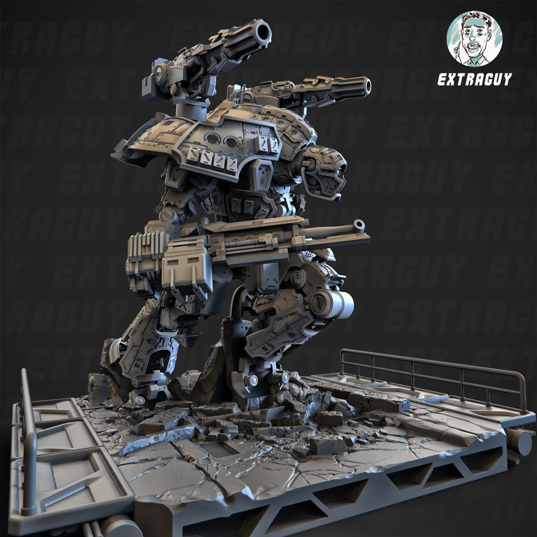 Battlingus Gigantus Titanus Static Pose 100mm Approx Height 3D print model_1