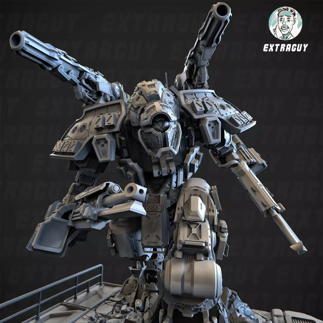 Battlingus Gigantus Titanus Static Pose 100mm Approx Height 3D print model_0