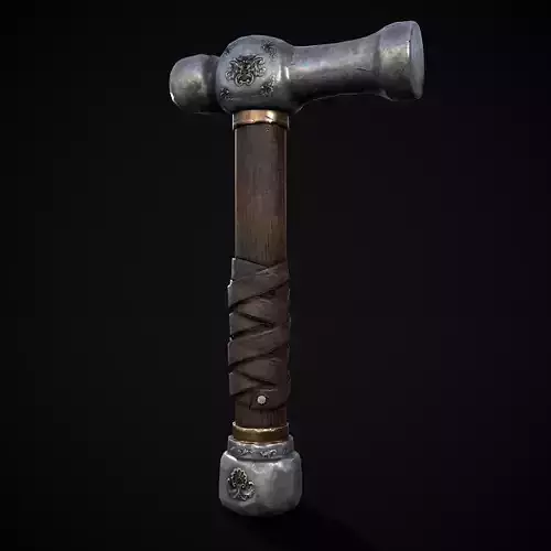 Ornate Ball Peen Hammer Low-poly 3D model