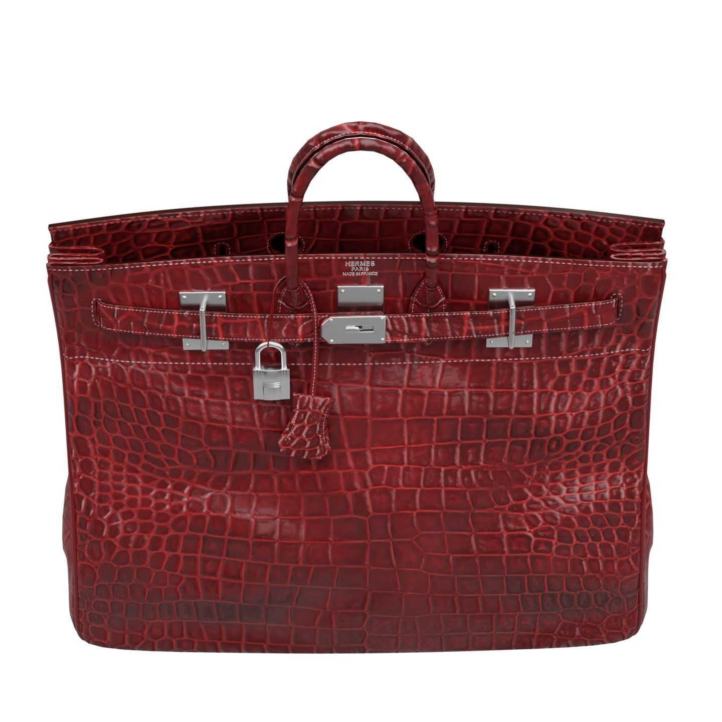 Birkin 55 HAC Croc Bag Low-poly 3D model_10