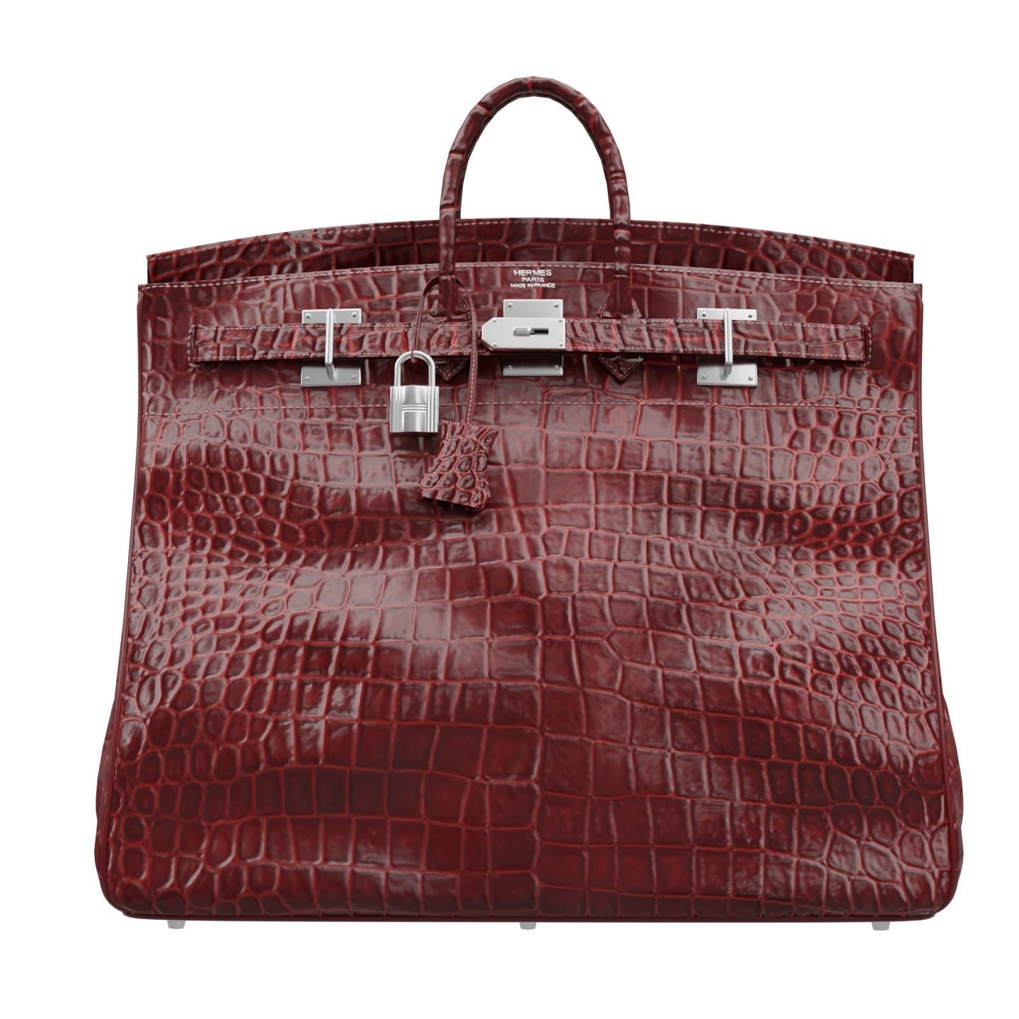Birkin 55 HAC Croc Bag Low-poly 3D model_6