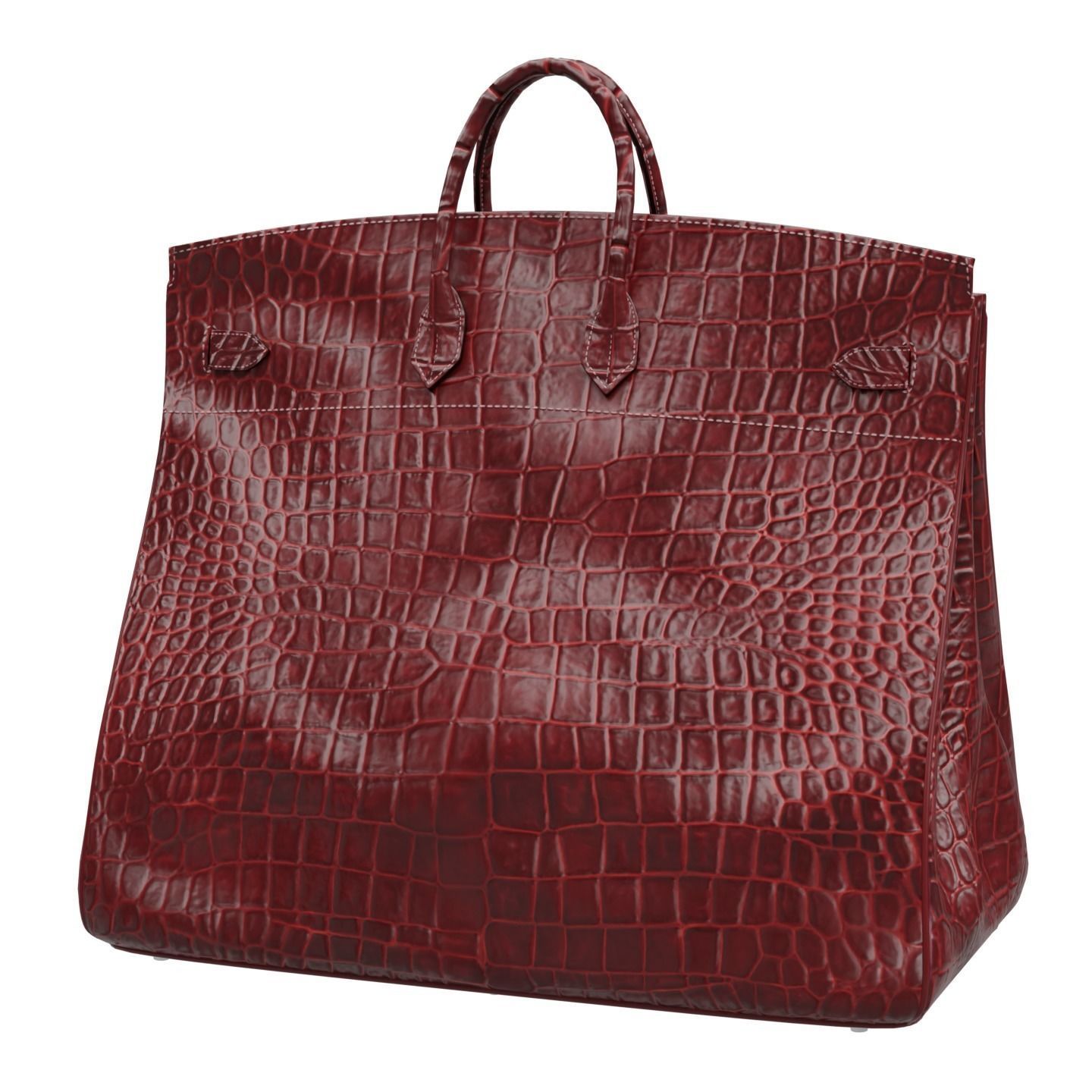 Birkin 55 HAC Croc Bag Low-poly 3D model_14