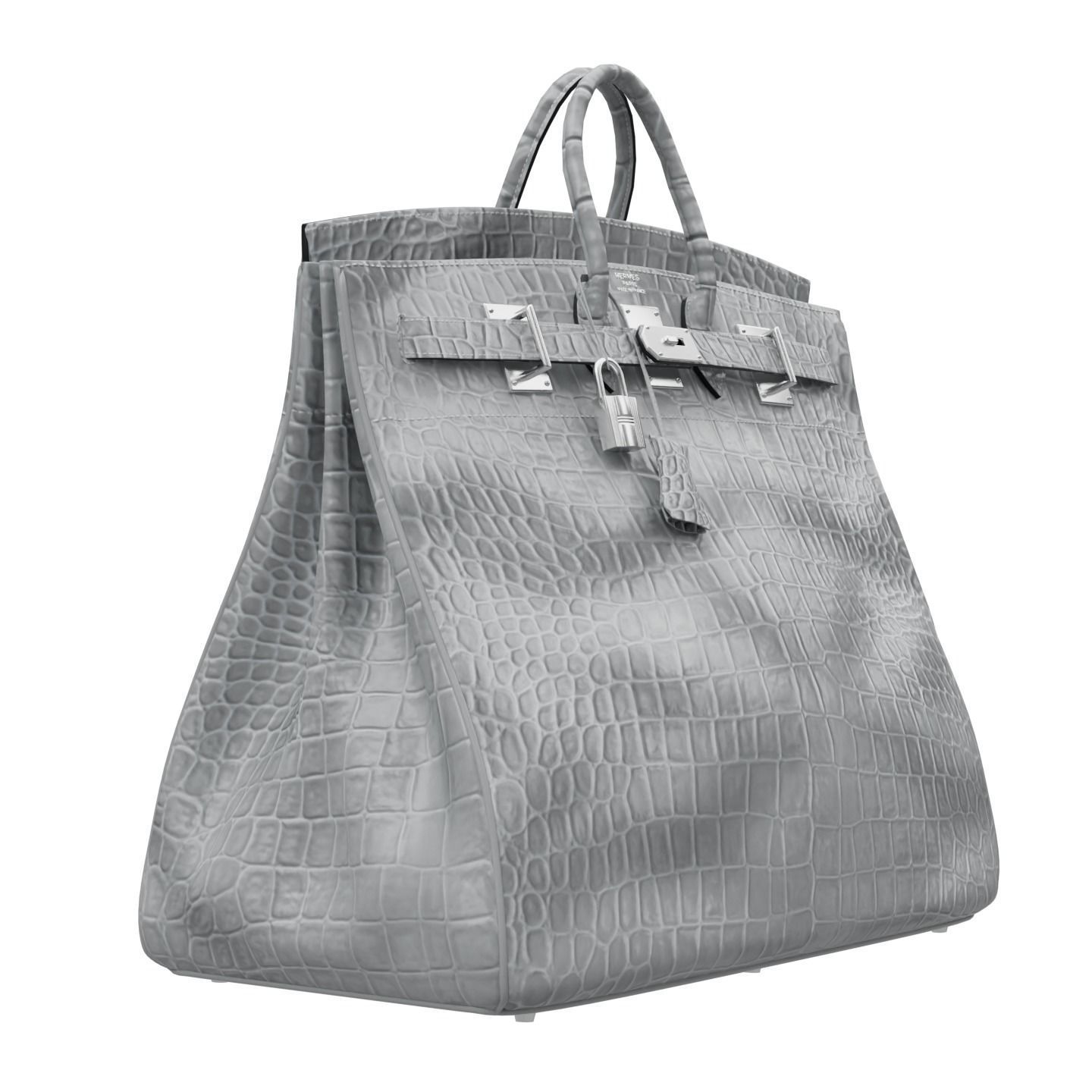 Birkin 55 HAC Croc Bag Low-poly 3D model_15