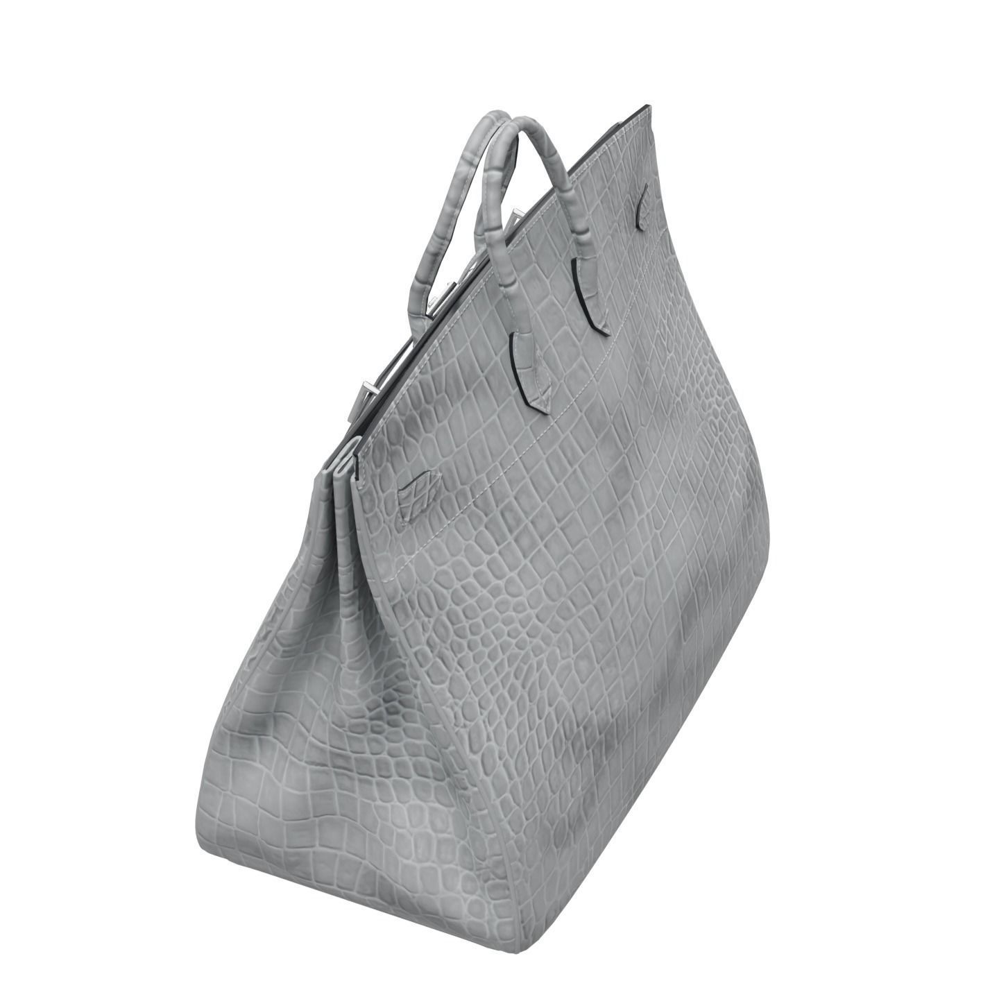 Birkin 55 HAC Croc Bag Low-poly 3D model_16