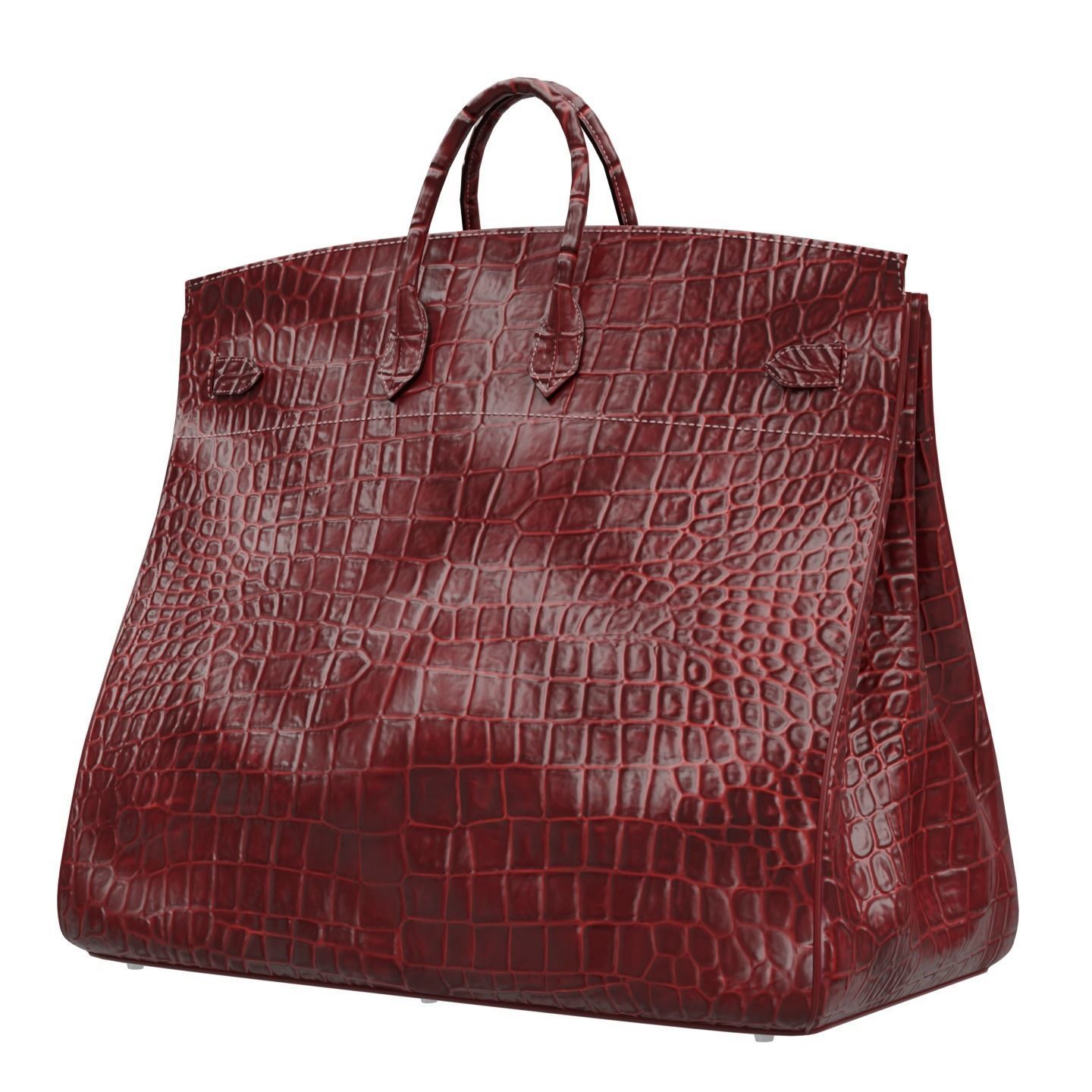 Birkin 55 HAC Croc Bag Low-poly 3D model_8
