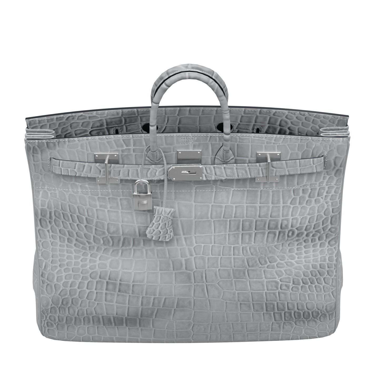 Birkin 55 HAC Croc Bag Low-poly 3D model_11