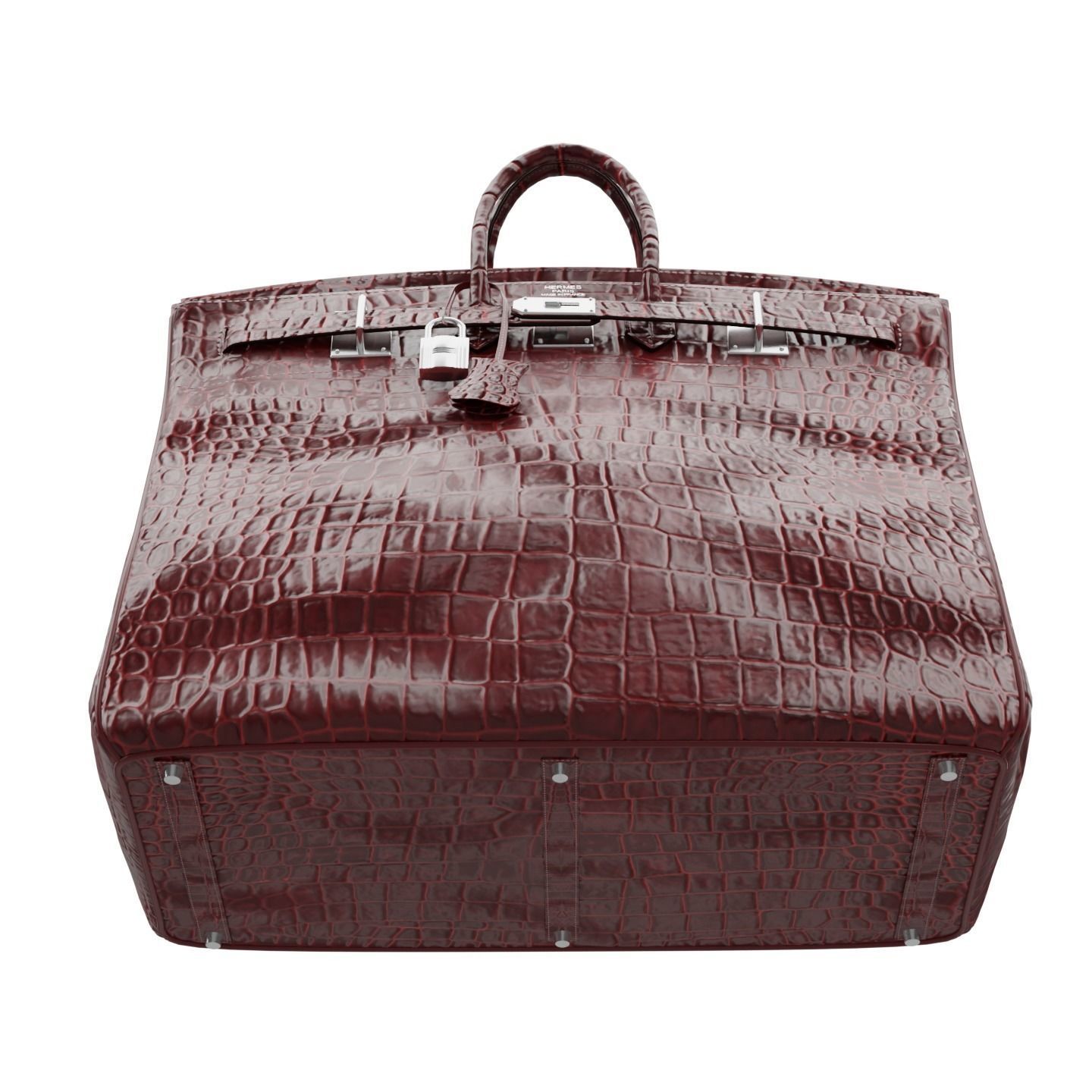 Birkin 55 HAC Croc Bag Low-poly 3D model_12