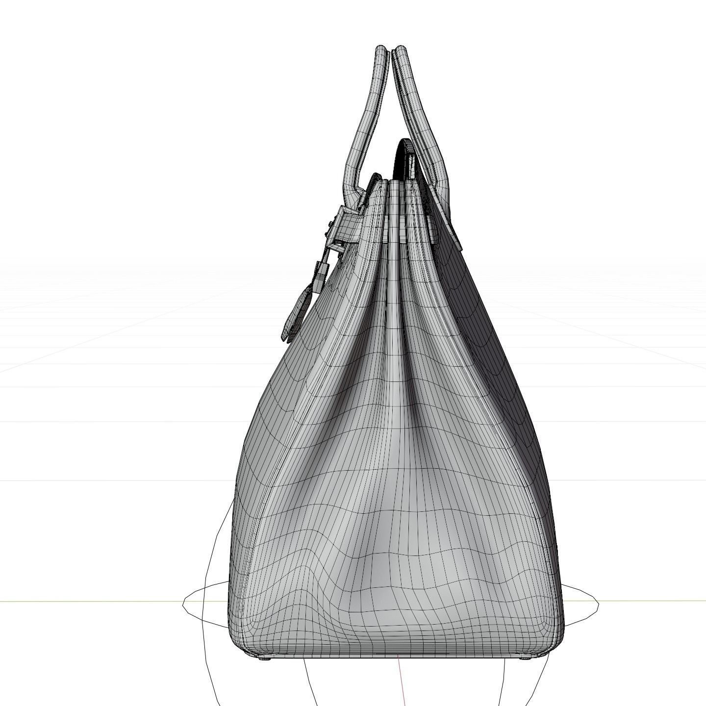 Birkin 55 HAC Croc Bag Low-poly 3D model_21