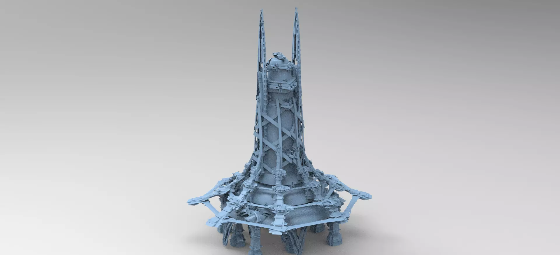 Scull Knight Tower Top 3D model_0