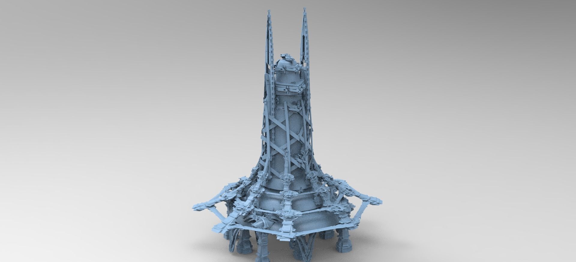 Scull Knight Tower Top 3D model_1