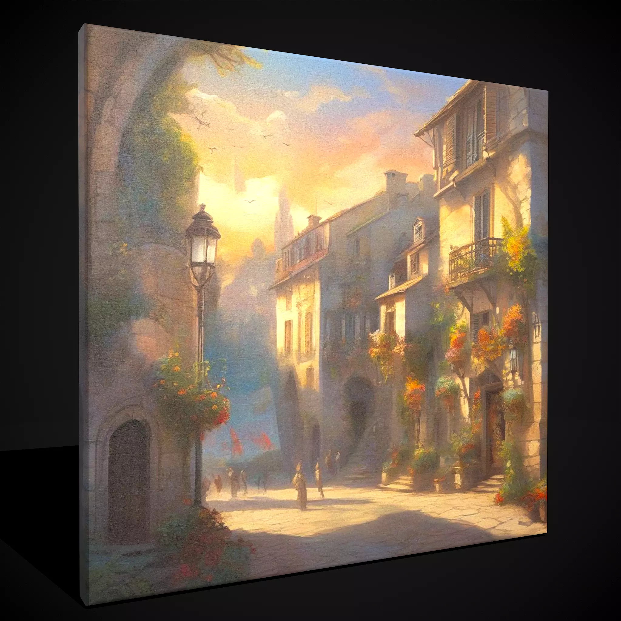 French Renaissance Painting One Low-poly 3D model_0