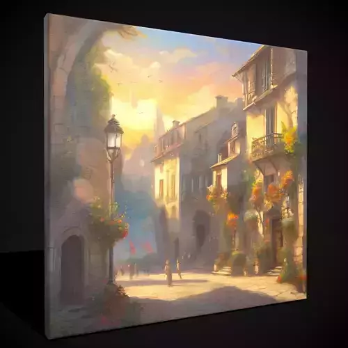 French Renaissance Painting One Low-poly 3D model