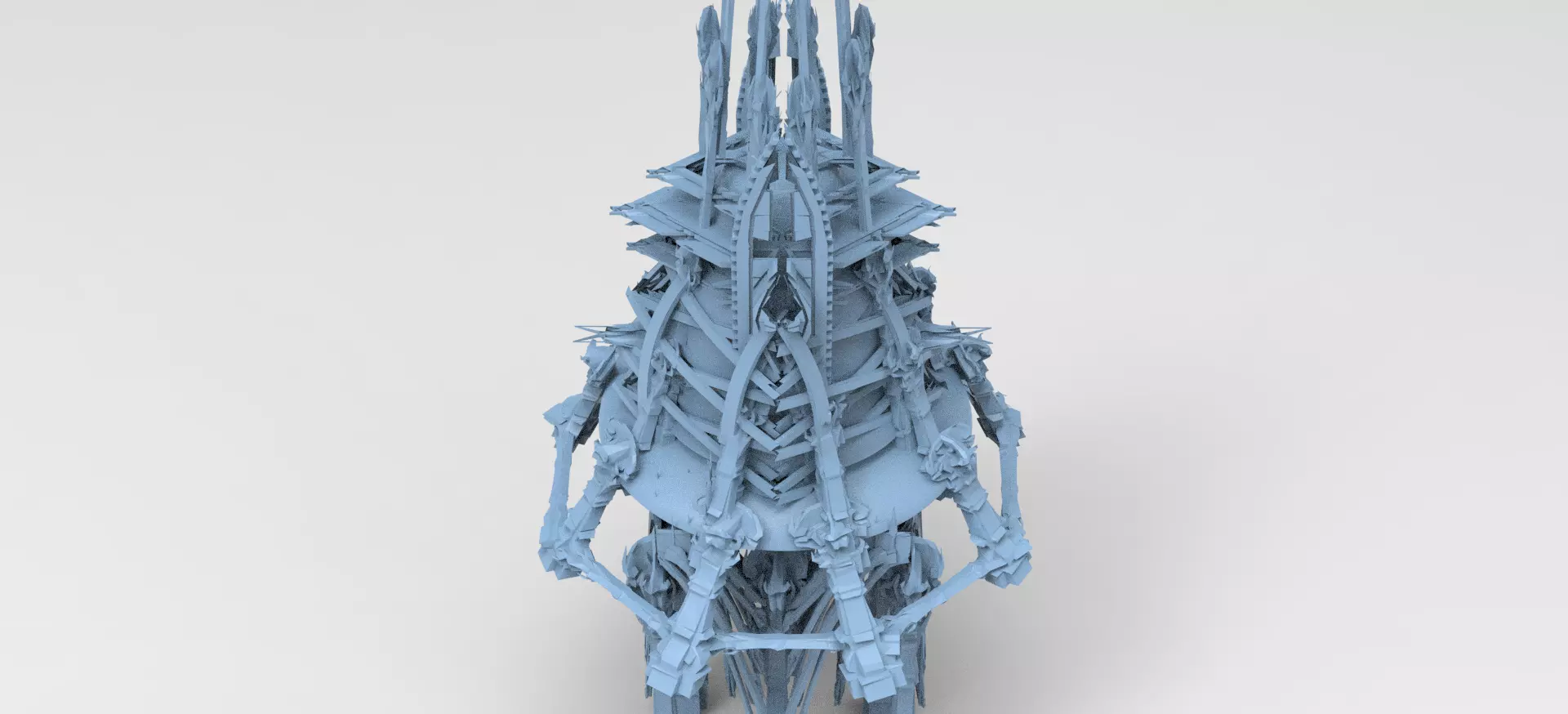 Scull knight bone tower 3D model_0