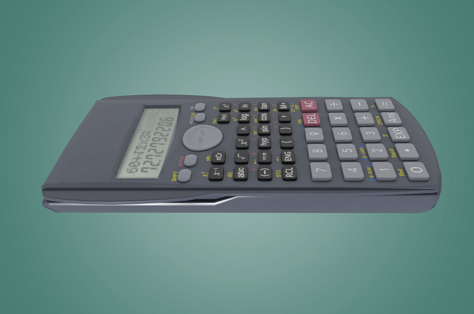 Casio Scientific Calculator 3D model Low-poly 3D model_1