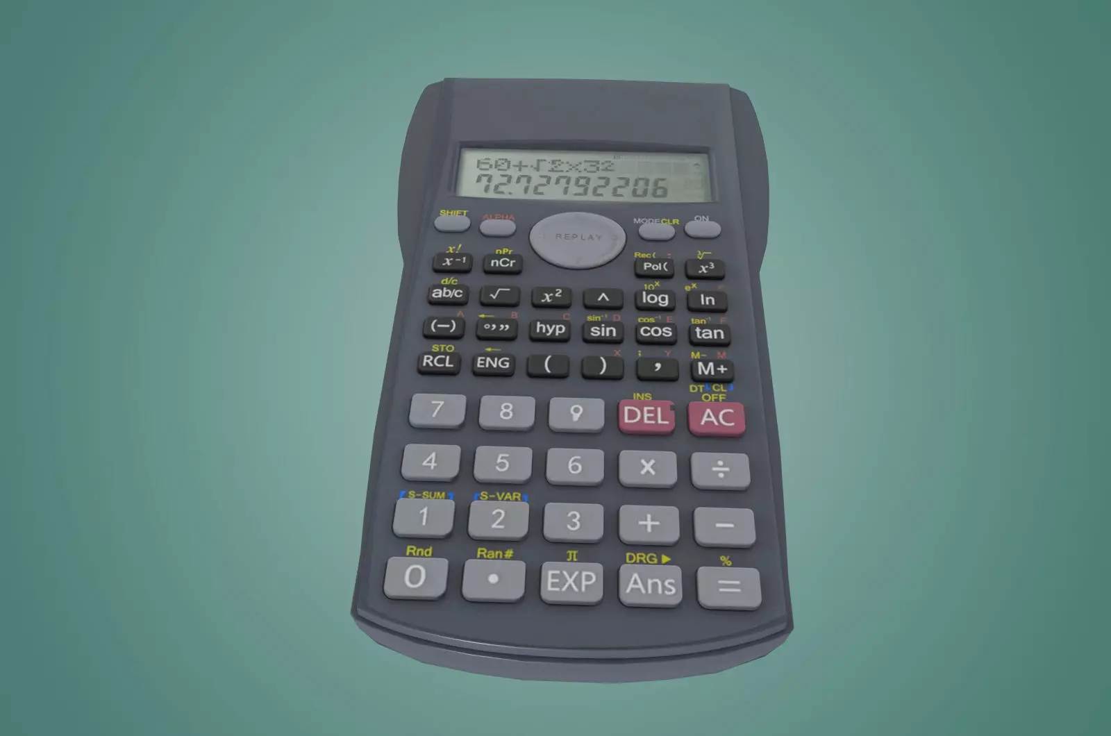 Casio Scientific Calculator 3D model Low-poly 3D model_0