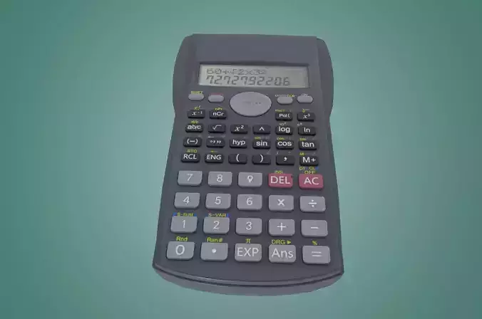 Casio Scientific Calculator 3D model Low-poly 3D model