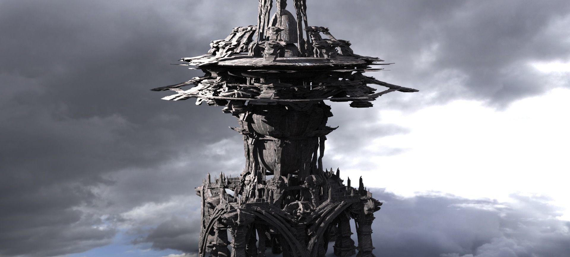 Dark Skeleton Spider dome 3D model_1