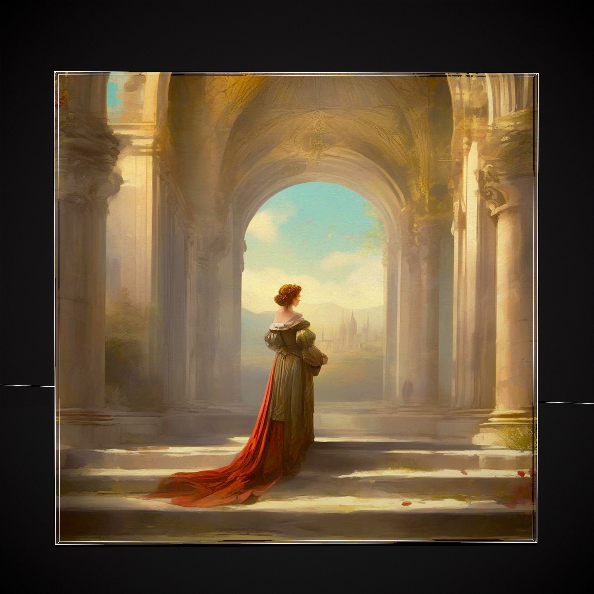 French Renaissance Painting Two Low-poly 3D model_4