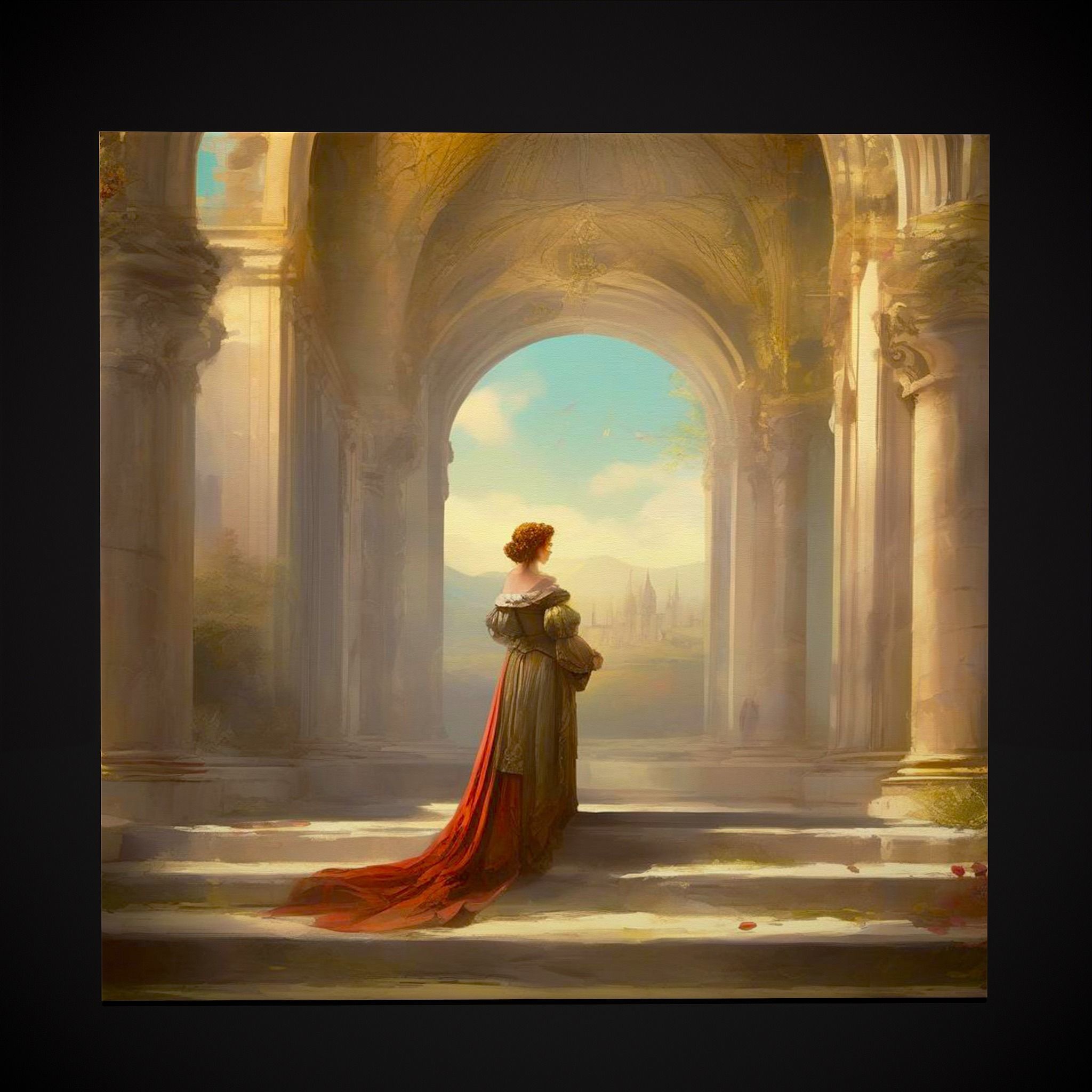 French Renaissance Painting Two Low-poly 3D model_3