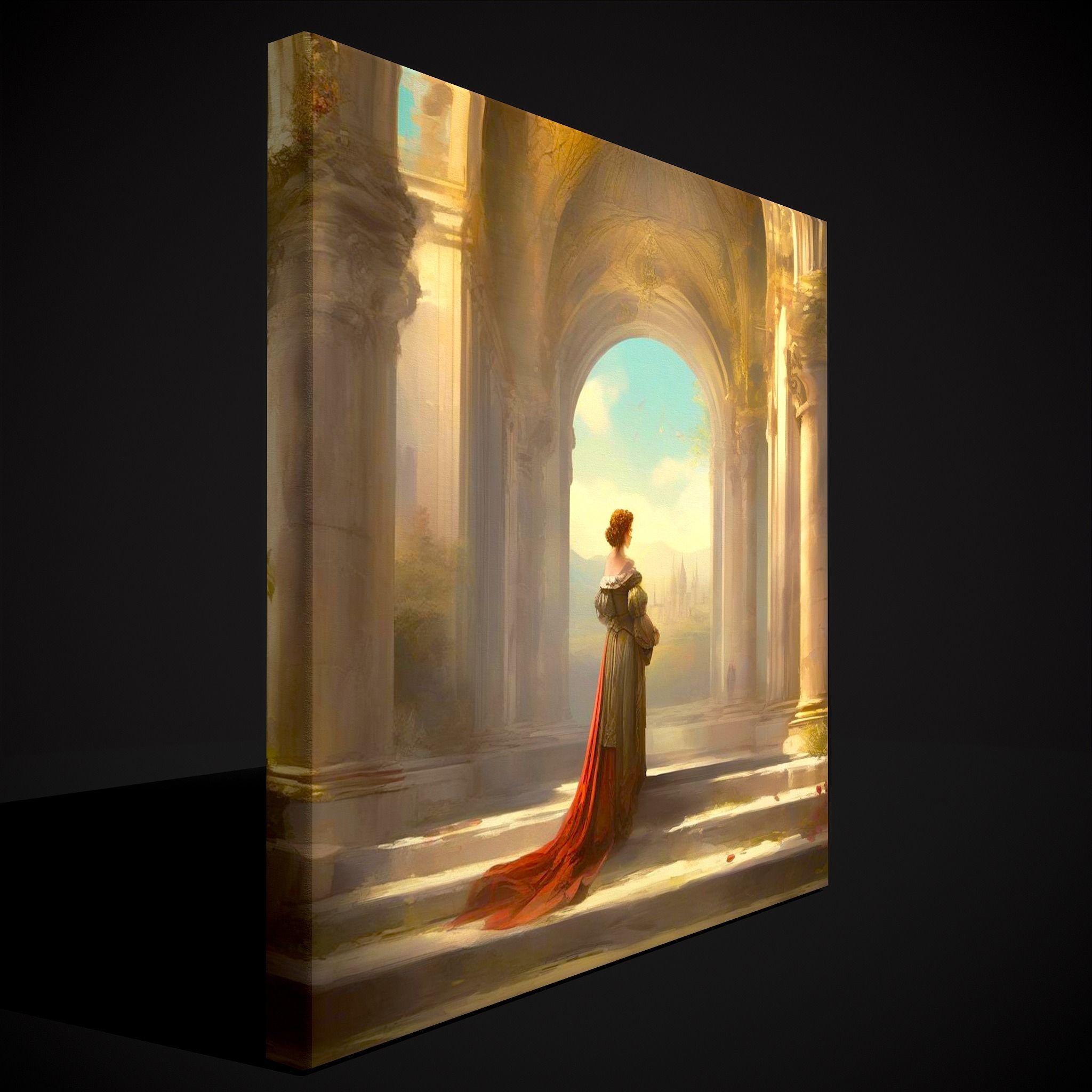 French Renaissance Painting Two Low-poly 3D model_5
