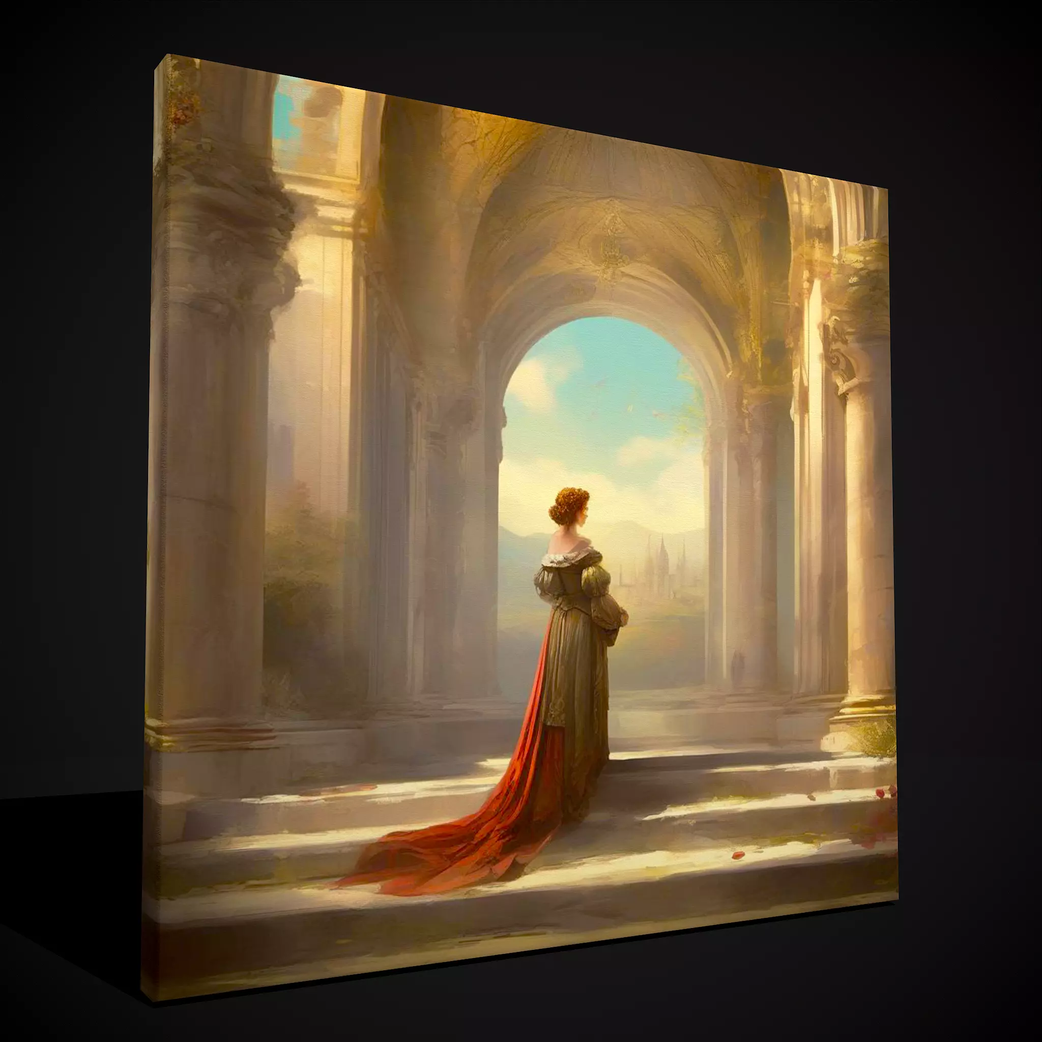 French Renaissance Painting Two Low-poly 3D model_0