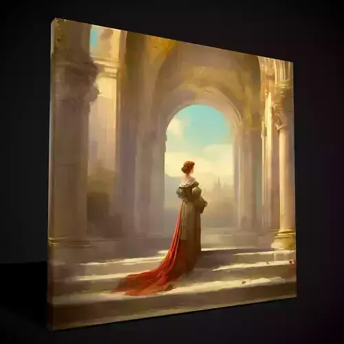 French Renaissance Painting Two Low-poly 3D model
