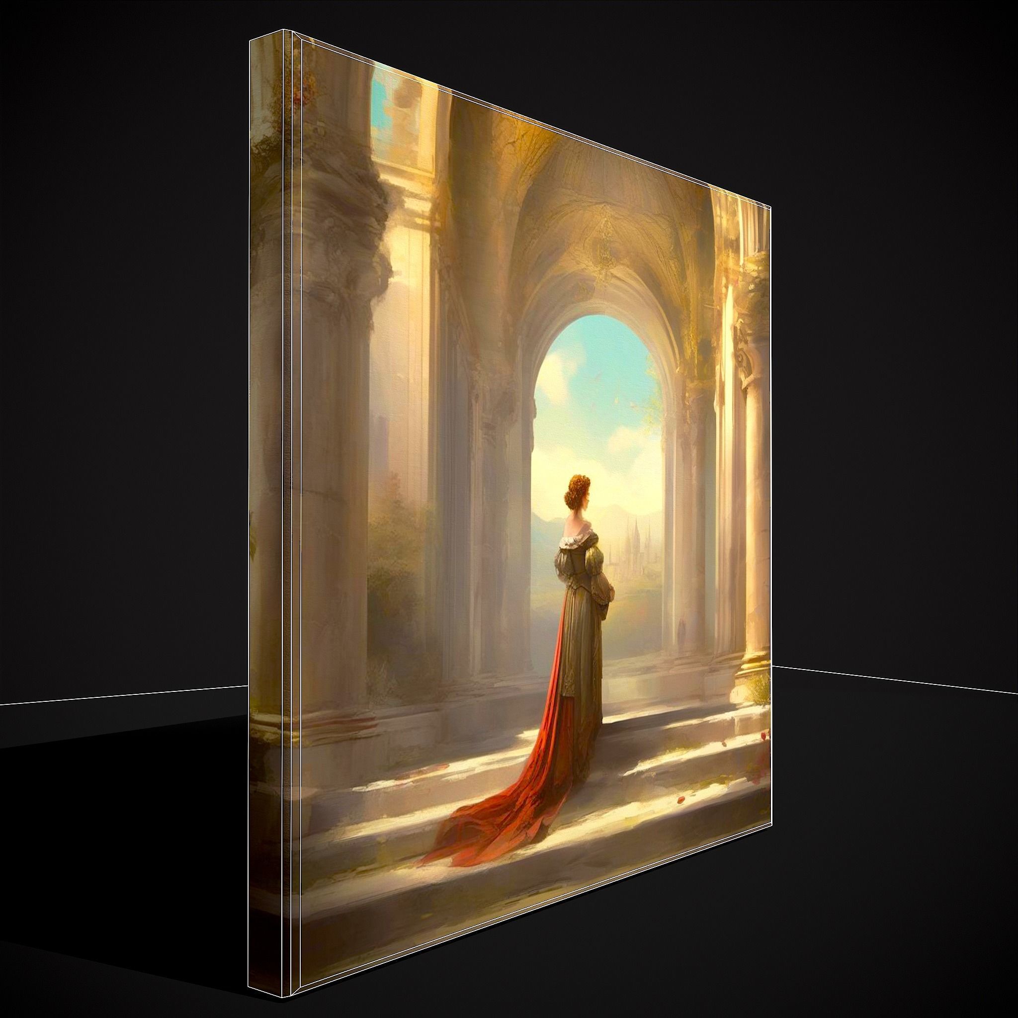 French Renaissance Painting Two Low-poly 3D model_6