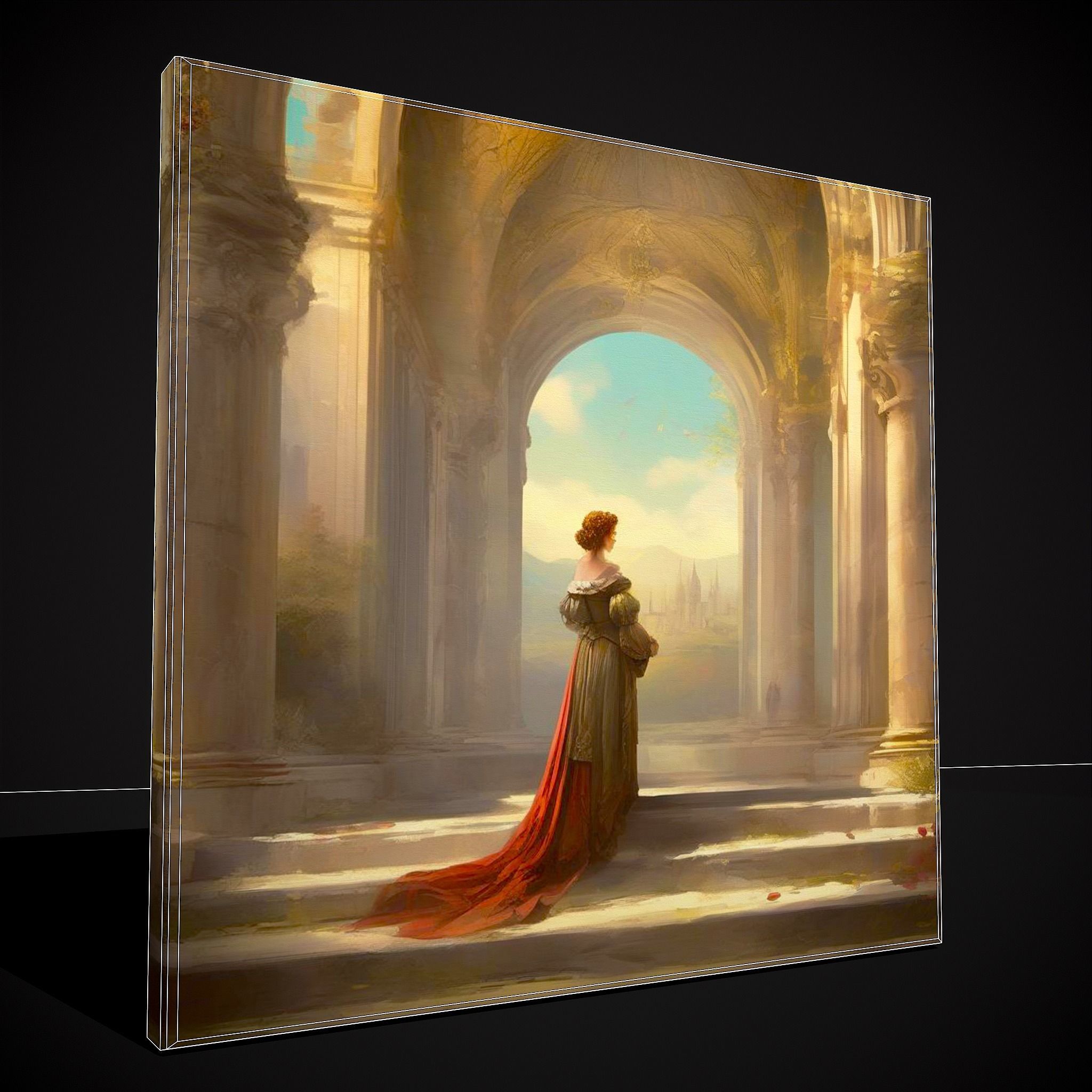 French Renaissance Painting Two Low-poly 3D model_2