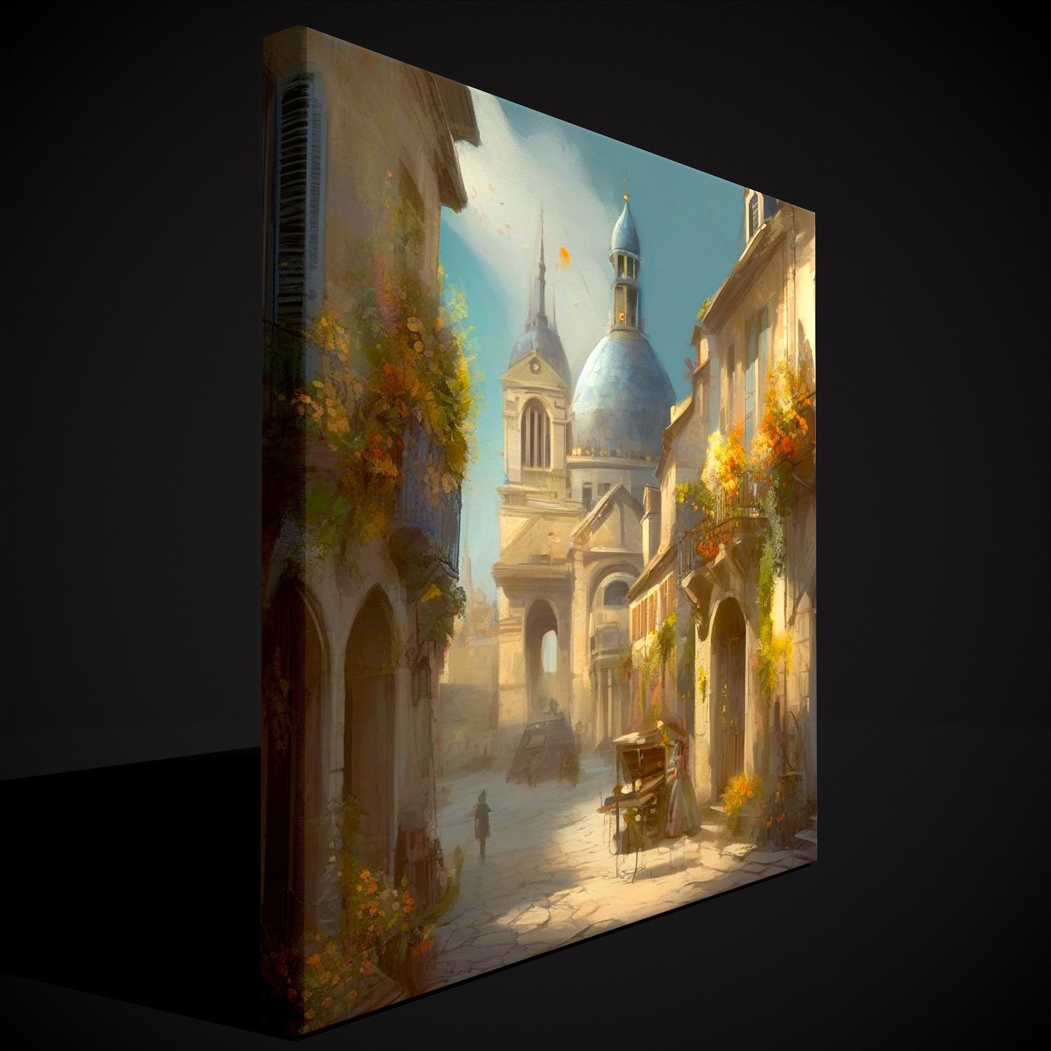French Renaissance Painting Three Low-poly 3D model_5
