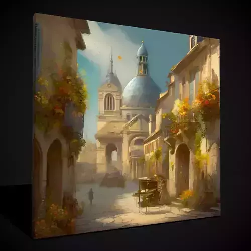 French Renaissance Painting Three Low-poly 3D model