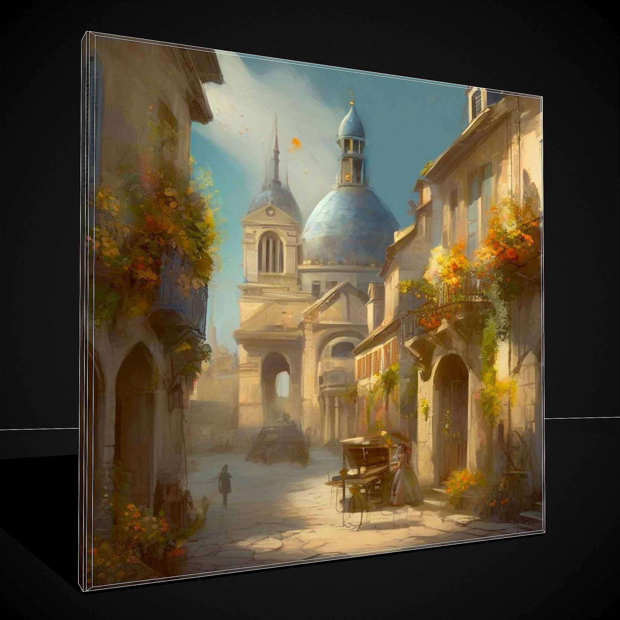 French Renaissance Painting Three Low-poly 3D model_2