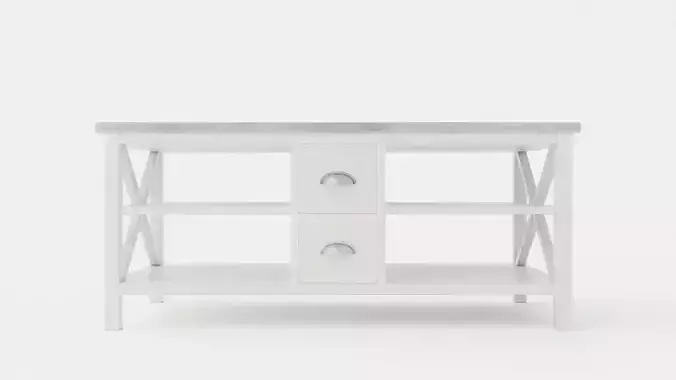 Mikael Coffee Table 120 Cm With Drawers Gray White