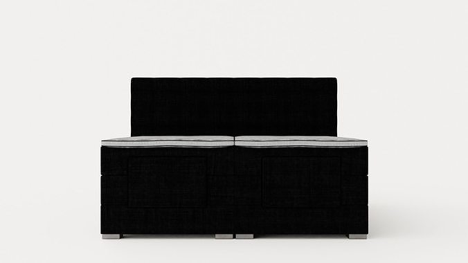 Mia Adjustable Bed Complete Bed Package 180x200 Dark Gray Low-poly 3D model