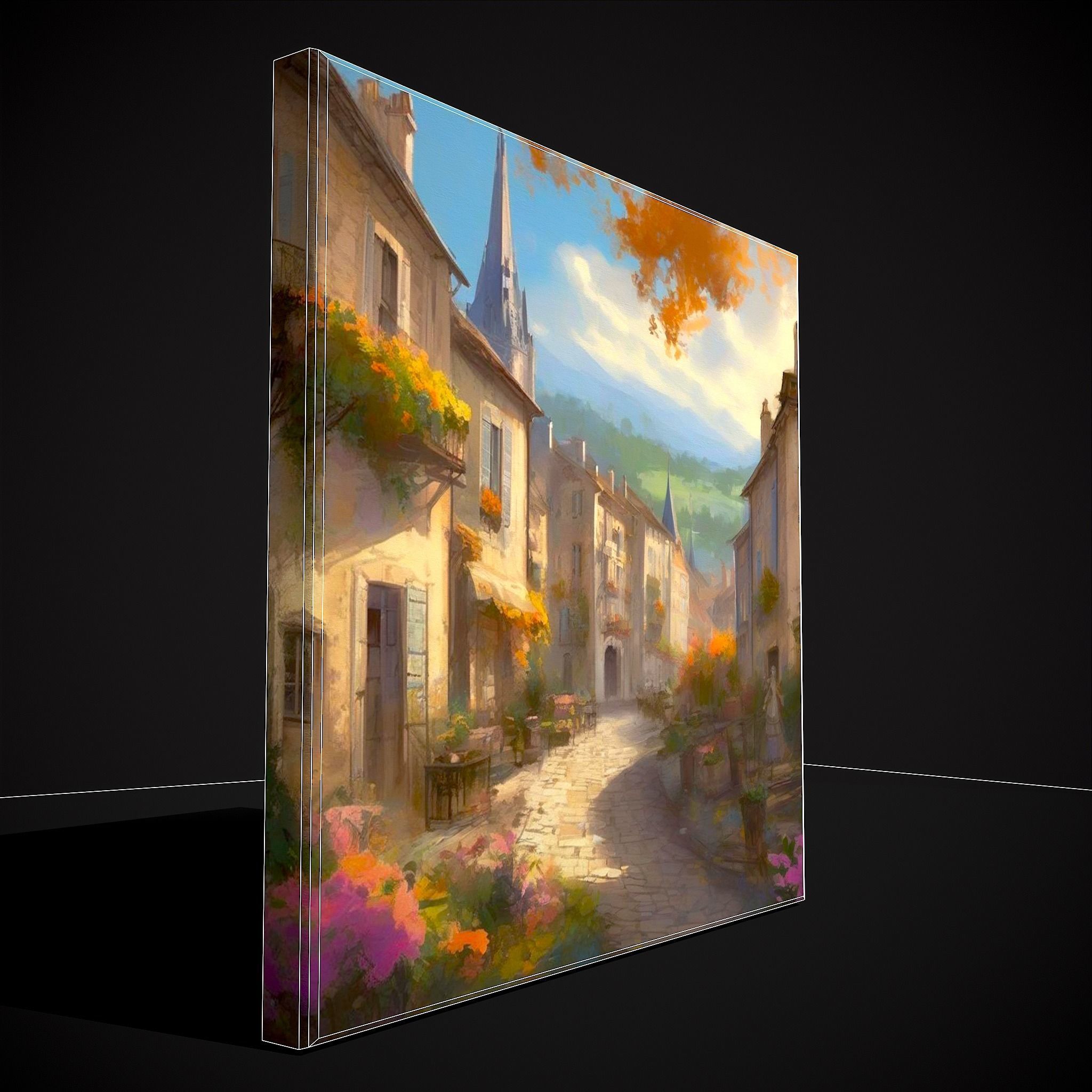 French Renaissance Painting Four Low-poly 3D model_6