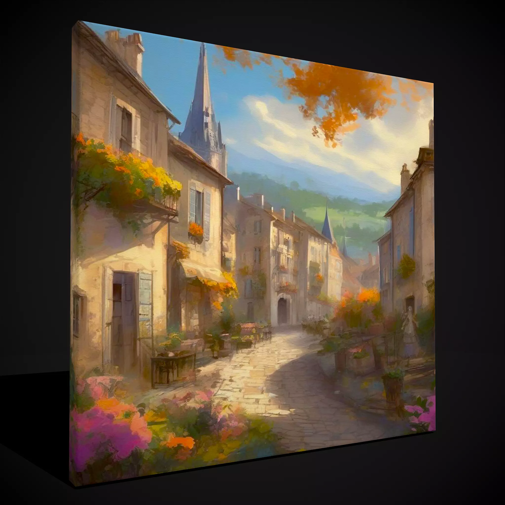 French Renaissance Painting Four Low-poly 3D model_0