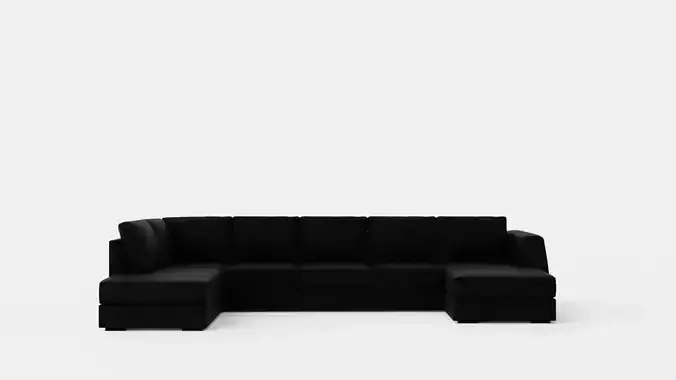 Optus U Sofa Large With Divan hoger Black