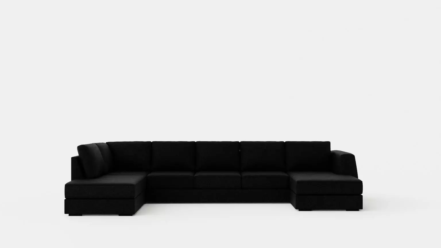 Optus U Sofa Large With Divan hoger Black Low-poly 3D model_0