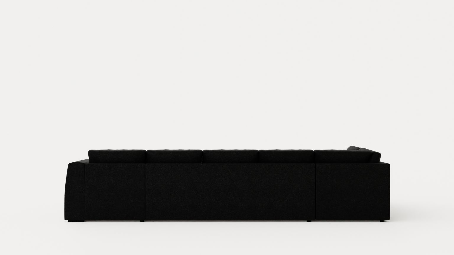 Optus U Sofa Large With Divan hoger Black Low-poly 3D model_4