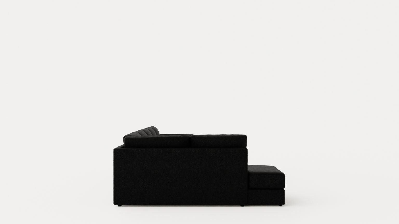 Optus U Sofa Large With Divan hoger Black Low-poly 3D model_2